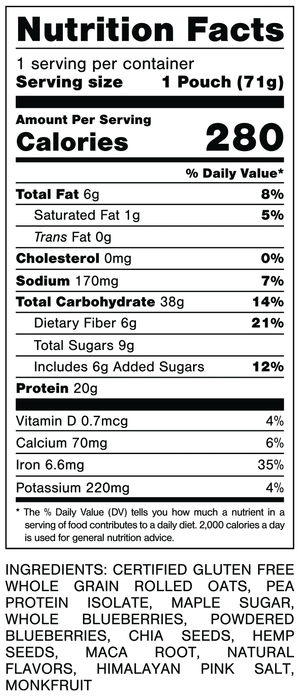 Oats Overnight Blueberry Cobbler Nutrition Facts