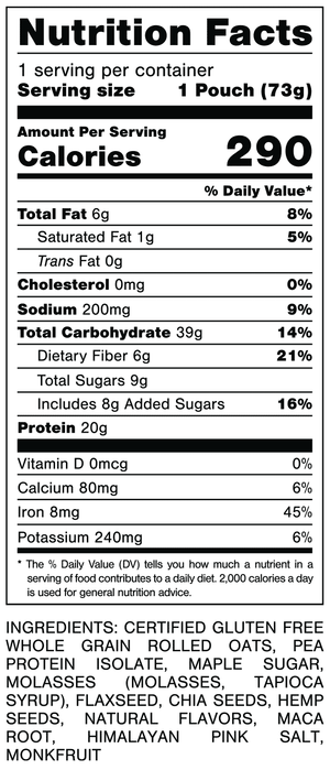 Oats Overnight Maple Pancake Nutrition Facts